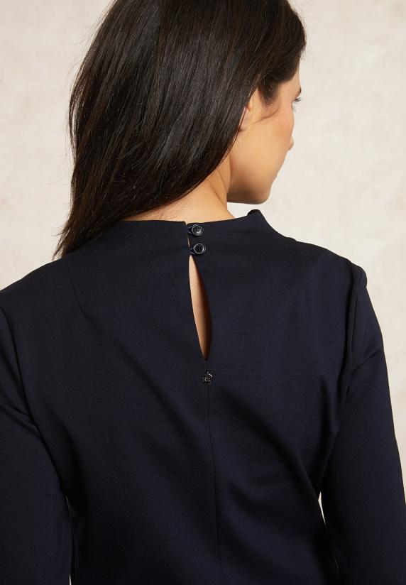 River Woods Klassieke Milano Jurk Elleboogmouwen Navy