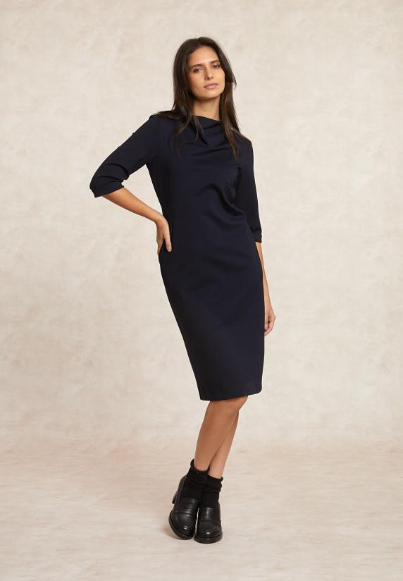 river woods Klassieke milano jurk elleboogmouwen navy