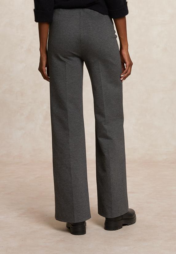 River Woods Klassieke Wijde Broek Elastische Taille Grijs