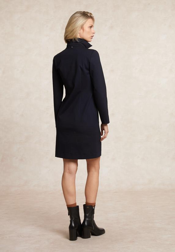 River Woods Korte V-hals Jurk Opgestikte Zakken Navy