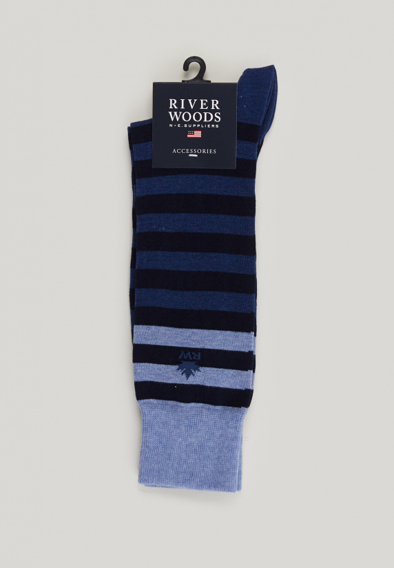 river woods Lange gestreepte sokken dark chambray mix