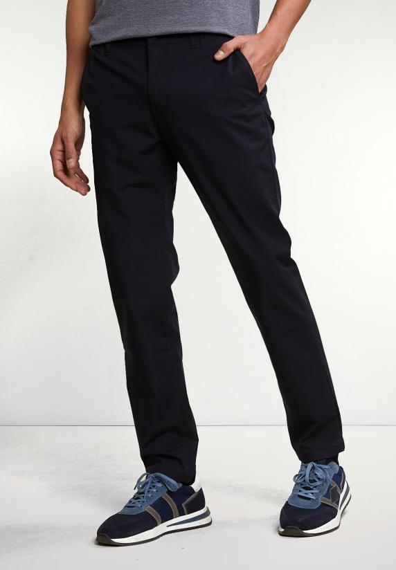 river woods Lange technische stretch broek dark navy