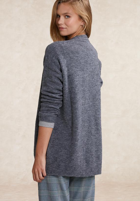 River Woods Lange V-hals Cardigan Lange Mouwen Grijs