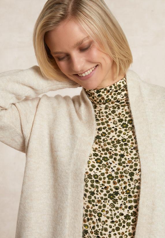 River Woods Lange V-hals Jersey Cardigan Opgestikte Zakken écru