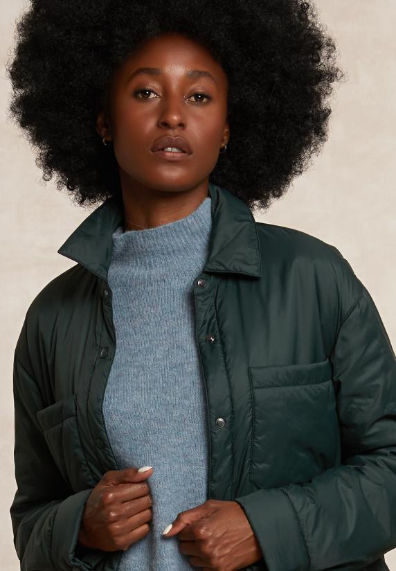 River Woods Licht Gewatteerd Jasje Opgestikte Zakken Groen