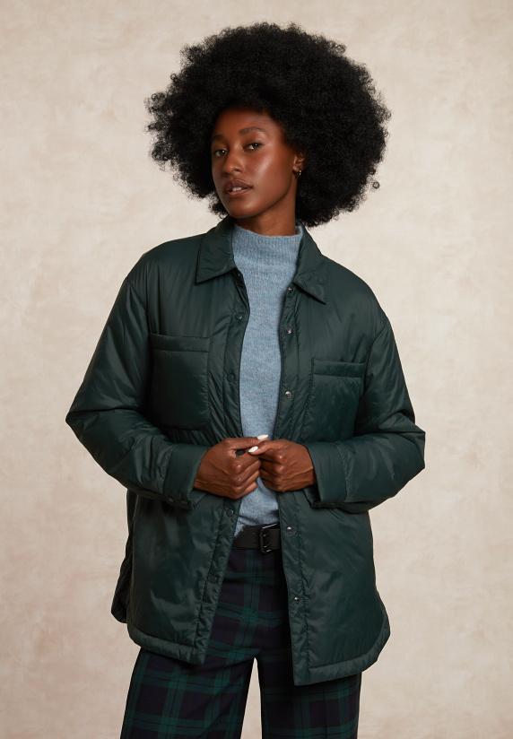 River Woods Licht Gewatteerd Jasje Opgestikte Zakken Groen