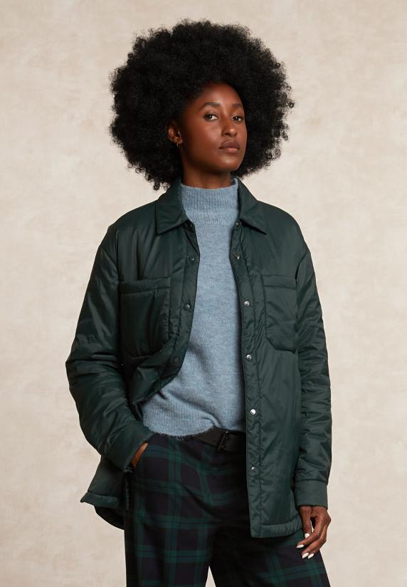 River Woods Licht Gewatteerd Jasje Opgestikte Zakken Groen