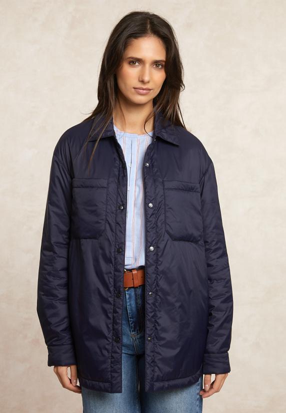 River Woods Licht Gewatteerd Jasje Opgestikte Zakken Navy