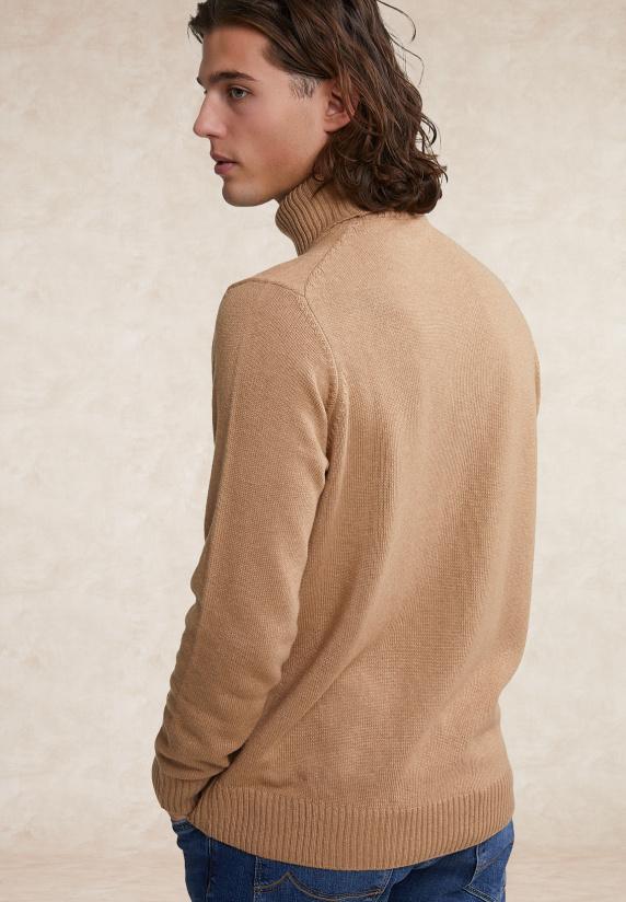 River Woods Loose Fit Wol-kasjmier Rolkraag Trui Maple Syrup