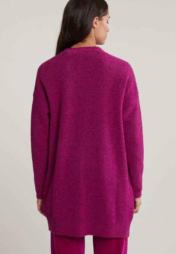 River Woods Magenta Lange V-hals Cardigan Lange Mouwen