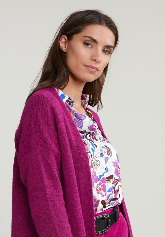 River Woods Magenta Lange V-hals Cardigan Lange Mouwen