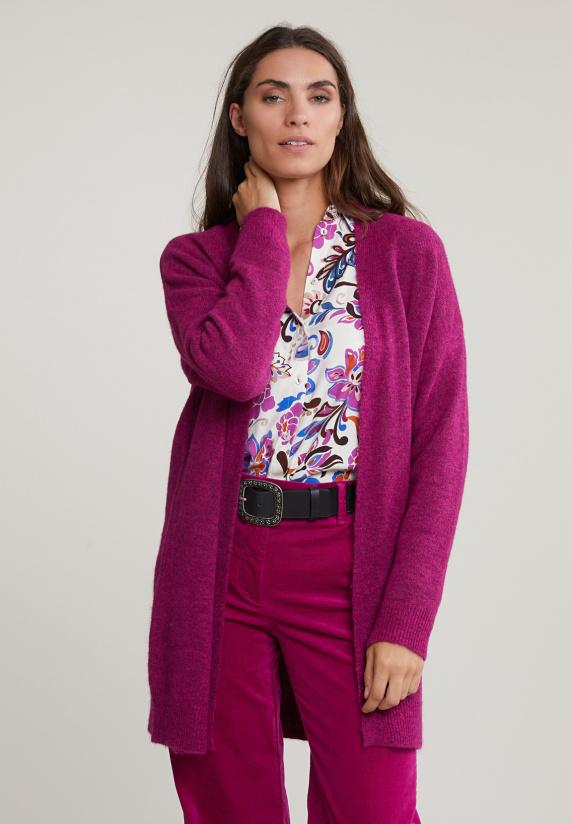river woods Magenta lange V-hals cardigan lange mouwen