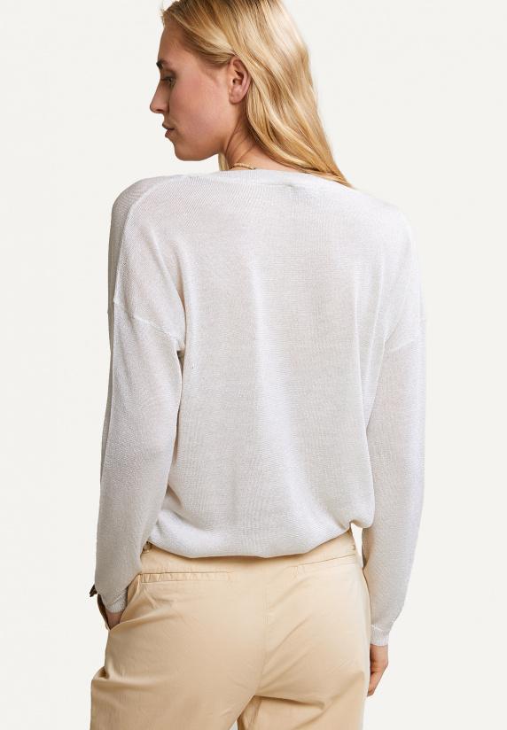 River Woods Metallic V-hals Trui Lange Mouwen Beige