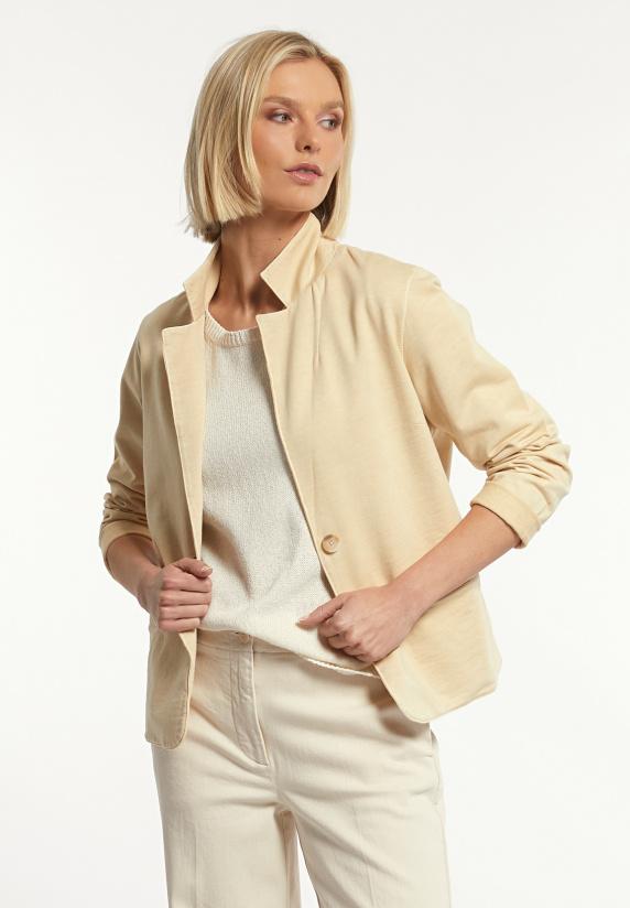 river woods Molleton effen blazer lange mouwen beige