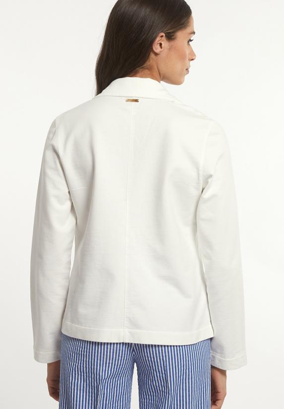 River Woods Molleton Effen Blazer Lange Mouwen écru