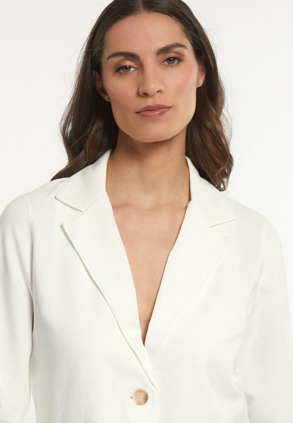 River Woods Molleton Effen Blazer Lange Mouwen écru