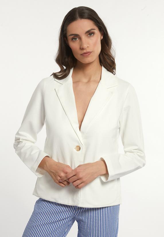 river woods Molleton effen blazer lange mouwen écru