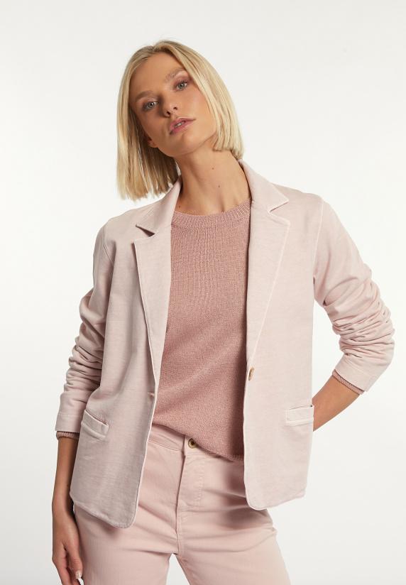 river woods Molleton effen blazer lange mouwen roze