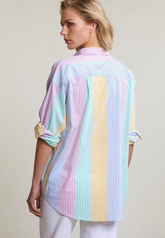 River Woods Multi Wijde Geknoopte Gestreepte Blouse