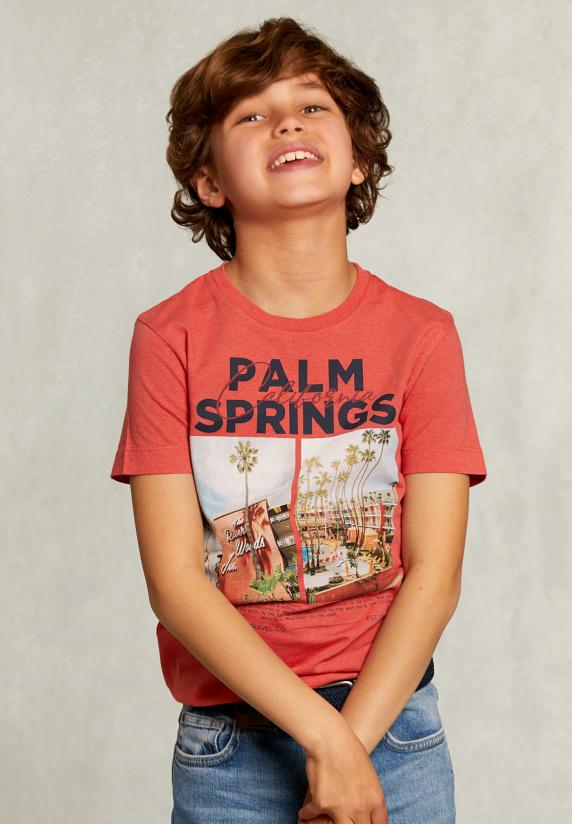 river woods Normal fit basc T-shirt dark cosmopolitan