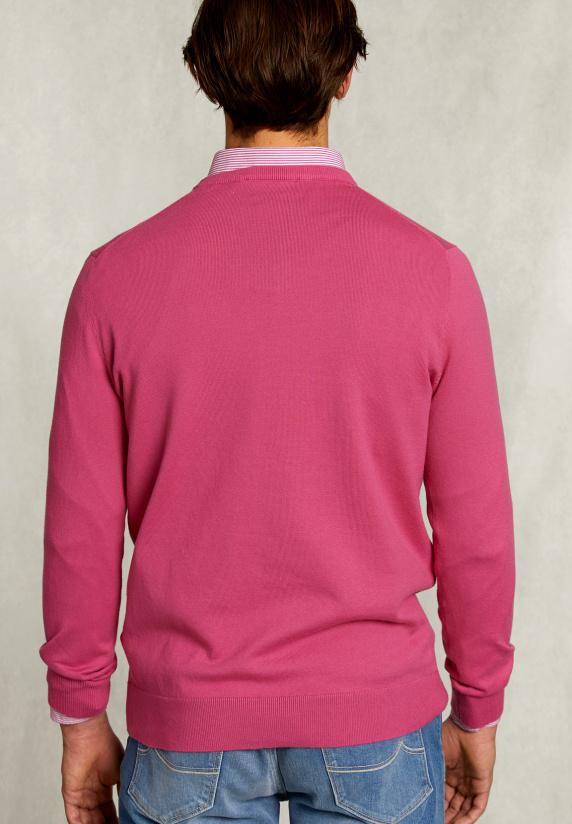 River Woods Normal Fit Basic Katoenen Trui Ronde Hals Amaranth