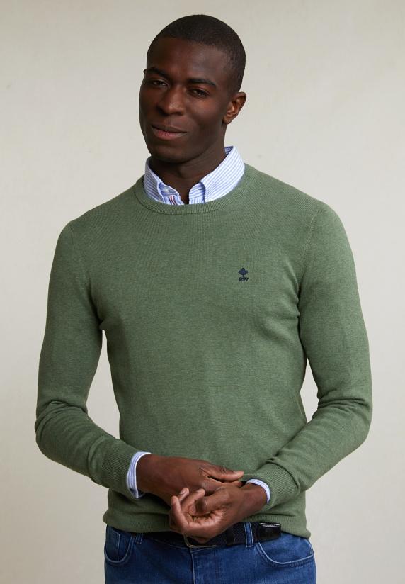 river woods Normal fit basic katoenen trui ronde hals safari mix