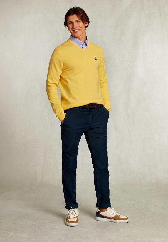 River Woods Normal Fit Basic Katoenen V-hals Trui Butterfly Mix