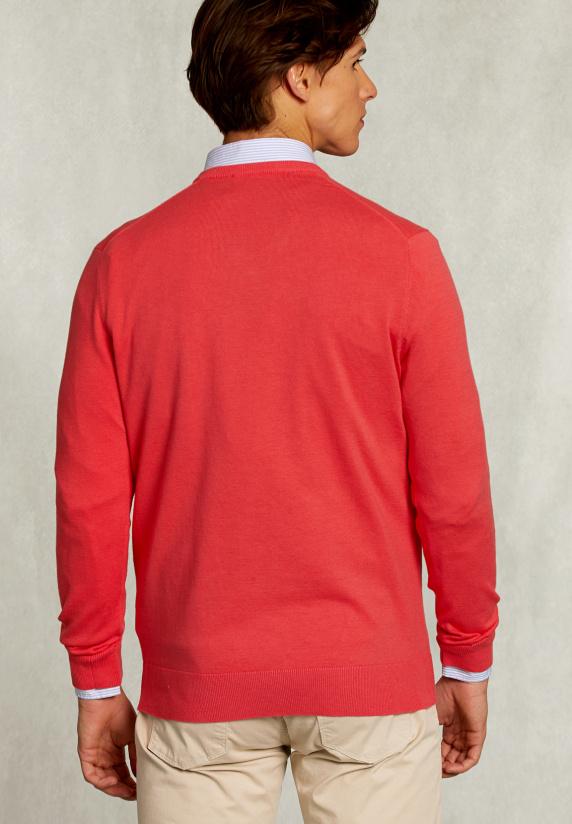 River Woods Normal Fit Basic Katoenen V-hals Trui Cosmopolitan