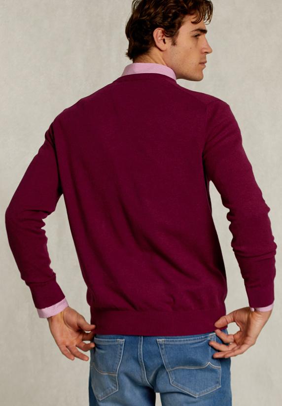 River Woods Normal Fit Basic Katoenen V-hals Trui Cuberdon Mix