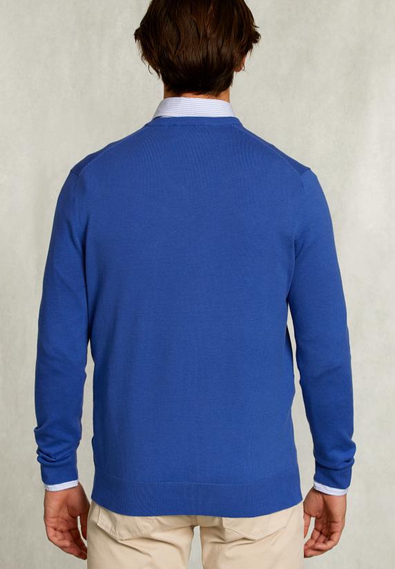 River Woods Normal Fit Basic Katoenen V-hals Trui Delta