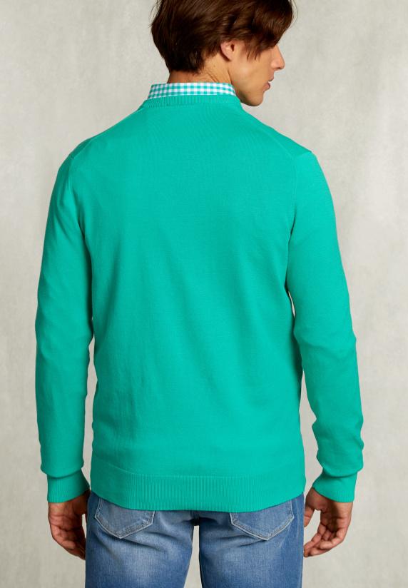 River Woods Normal Fit Basic Katoenen V-hals Trui Moscow Mule