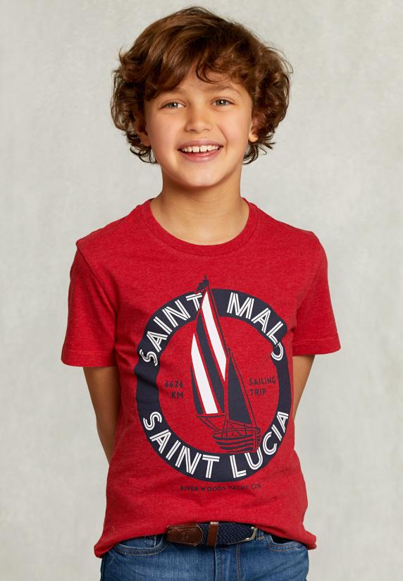 river woods Normal fit basic T-shirt bloody mary mix