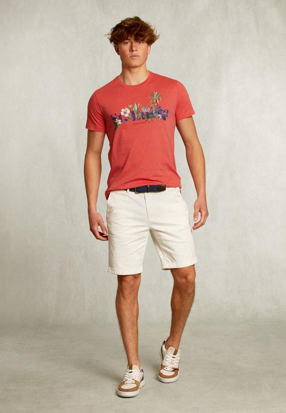 River Woods Normal Fit Basic T-shirt Dark Cosmopolitan Mix