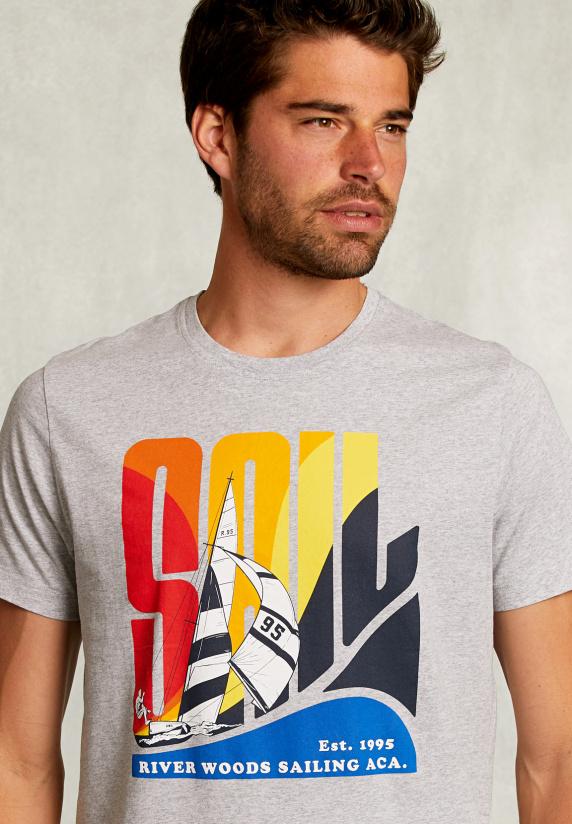 River Woods Normal Fit Basic T-shirt Dark Oyster Mix