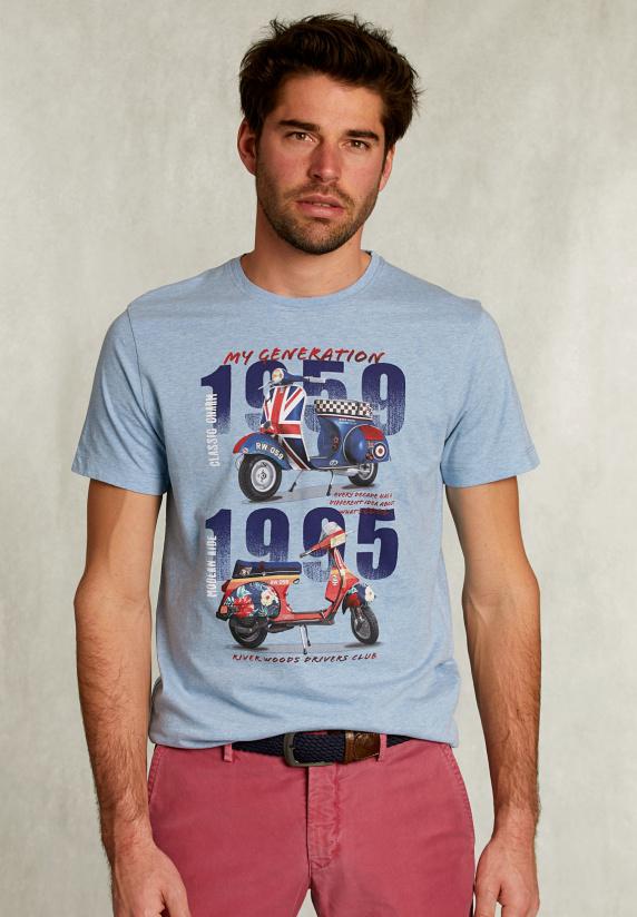 river woods Normal fit basic T-shirt dk victoria mix