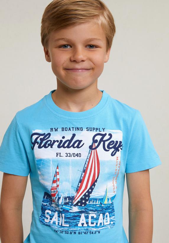 River Woods Normal Fit Basic T-shirt Korte Mouwen Acqua