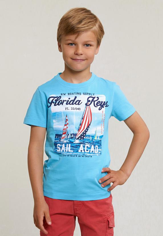 river woods Normal fit basic T-shirt korte mouwen acqua