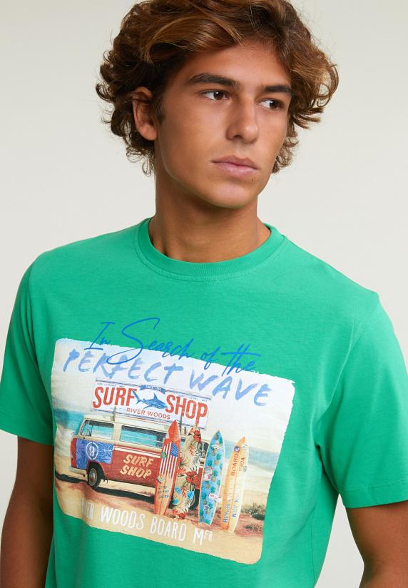 River Woods Normal Fit Basic T-shirt Korte Mouwen Apple