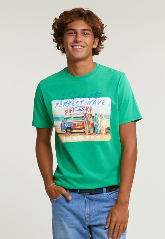 river woods Normal fit basic T-shirt korte mouwen apple