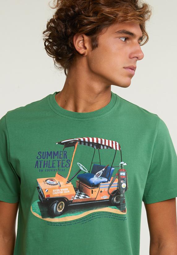 River Woods Normal Fit Basic T-shirt Korte Mouwen Belize Green