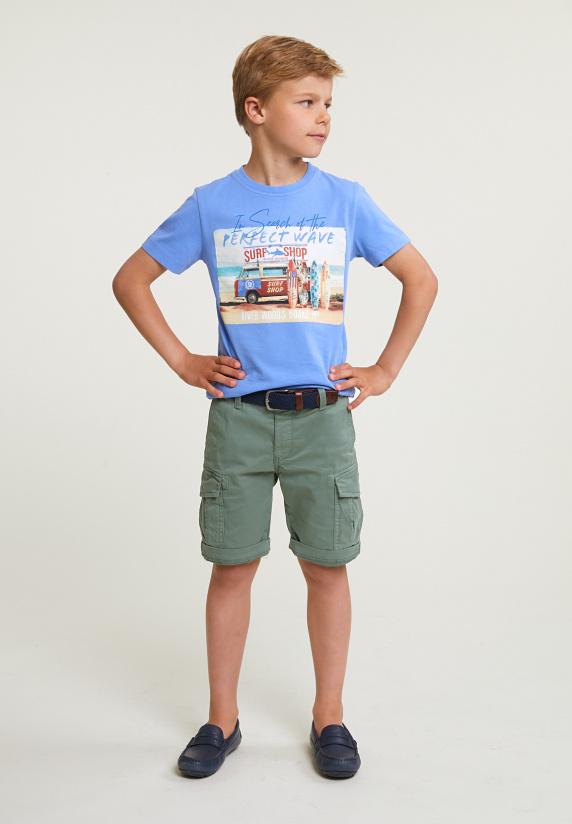 River Woods Normal Fit Basic T-shirt Korte Mouwen Carribean Blue