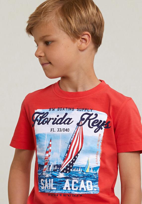 River Woods Normal Fit Basic T-shirt Korte Mouwen Cornell Red