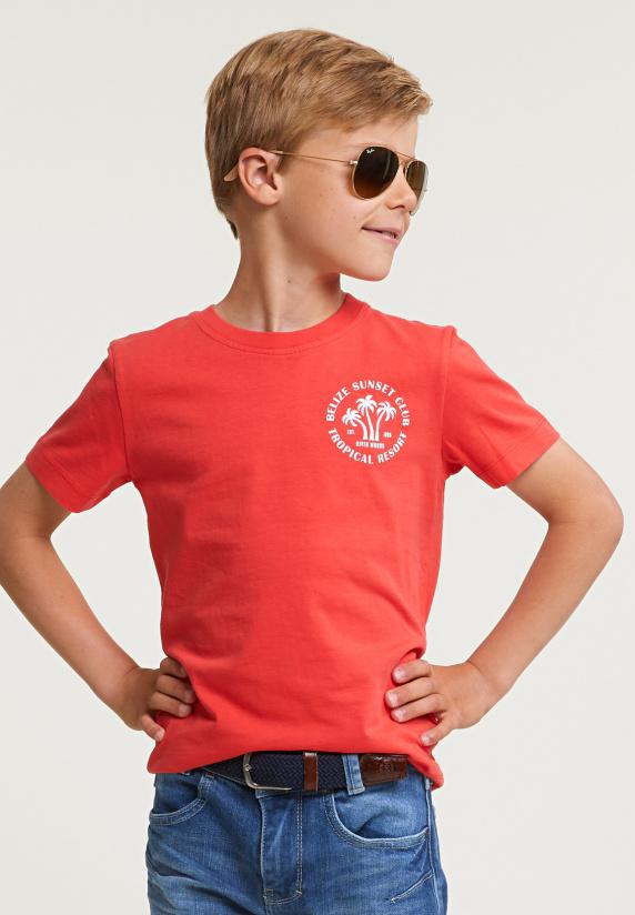 river woods Normal fit basic T-shirt korte mouwen cornell red