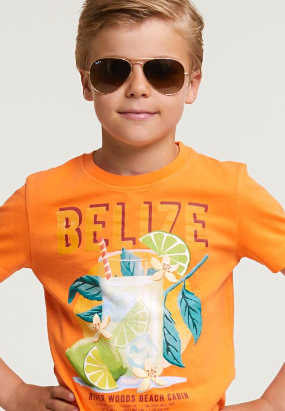 River Woods Normal Fit Basic T-shirt Korte Mouwen Electric Orange