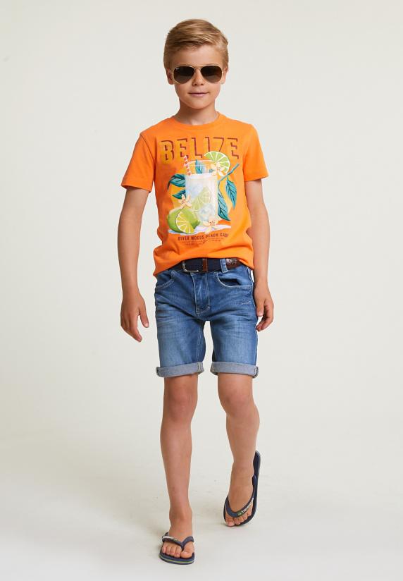 River Woods Normal Fit Basic T-shirt Korte Mouwen Electric Orange