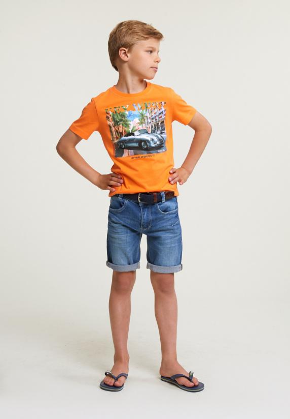 River Woods Normal Fit Basic T-shirt Korte Mouwen Electric Orange