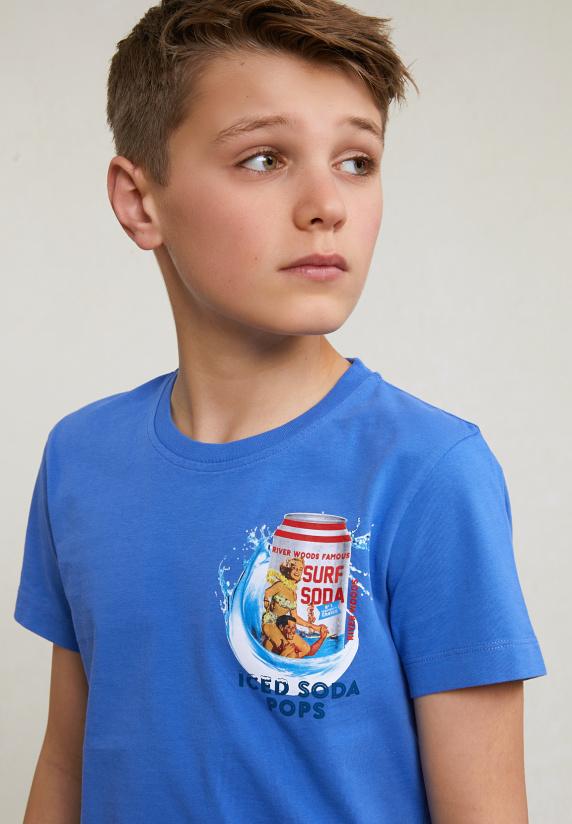 River Woods Normal Fit Basic T-shirt Korte Mouwen Evening Blue