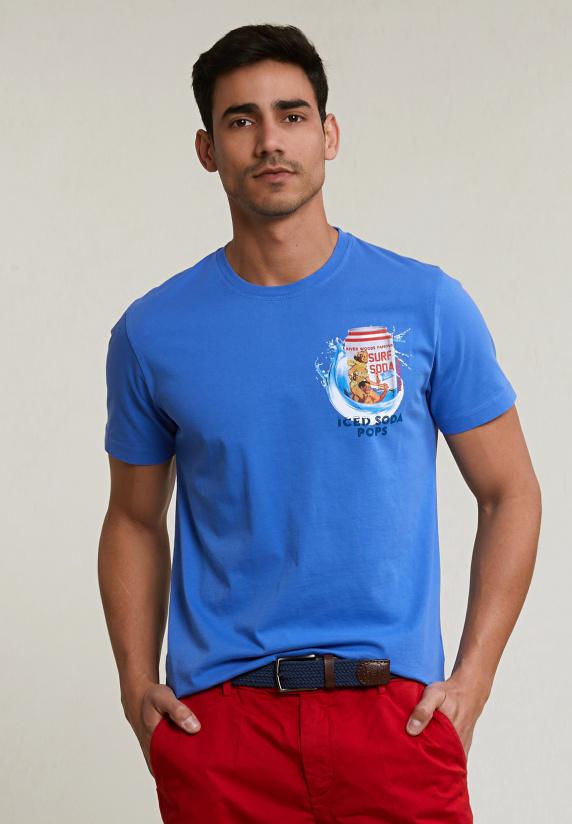 River Woods Normal Fit Basic T-shirt Korte Mouwen Evening Blue