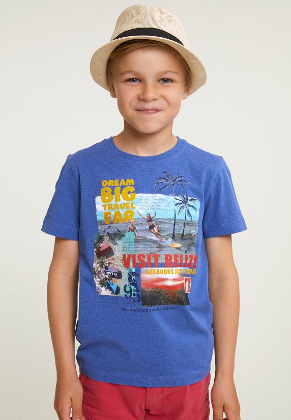 river woods Normal fit basic T-shirt korte mouwen hamptons blue mix