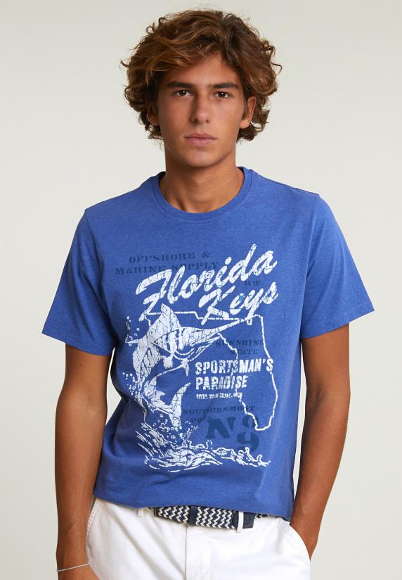 river woods Normal fit basic T-shirt korte mouwen hamptons blue mix